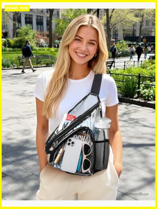 Clear Sling Bag Stadium Approved Transparent Crossbody Backpack Casual Daypack